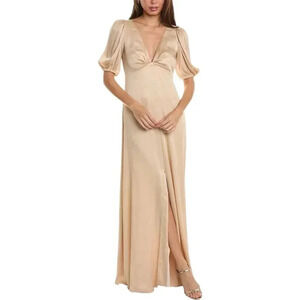 Sachin & Babi Champagne Puff Sleeve Alli Maxi Gown 4